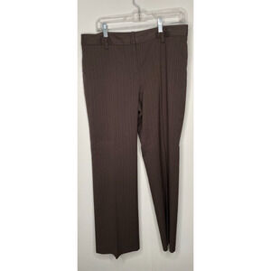 Ann Taylor Petite Brown Pinstripe Wide-Leg Dress Pants Size 12P